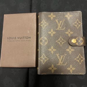 Authentic LOUIS VUITTON PM Agenda Monogram with extra pages